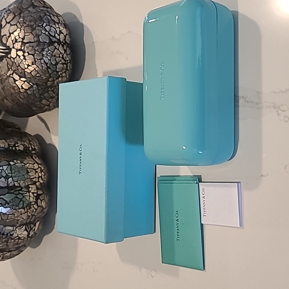 NWOT Tiffany & Co Square Black Sunglasses with crystal detail 🕶 - Picture 9 of 11